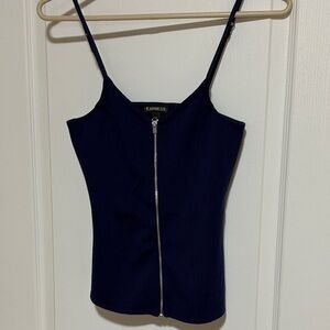 Express Women's Dark Blue Camisole with Zipper